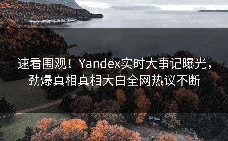 速看围观！Yandex实时大事记曝光，劲爆真相真相大白全网热议不断
