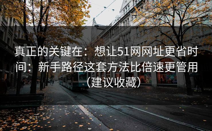 真正的关键在：想让51网网址更省时间：新手路径这套方法比倍速更管用（建议收藏）